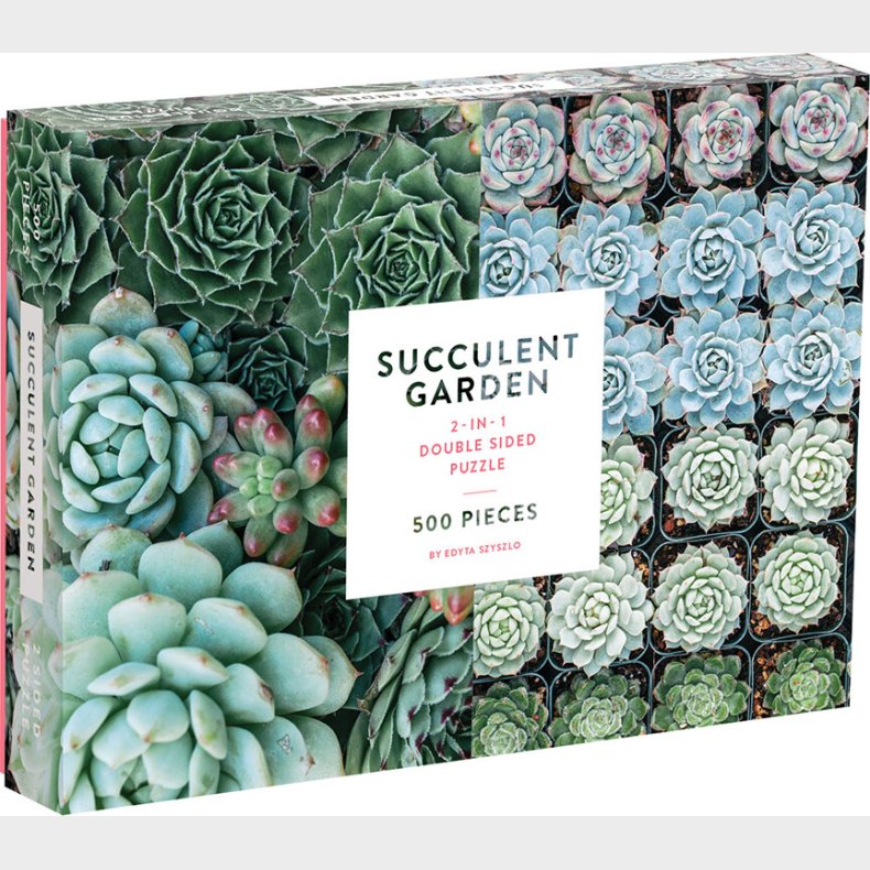 Mudpuppy - Puslespil 500 Brikker Dobbeltsidet - Succulent Garden