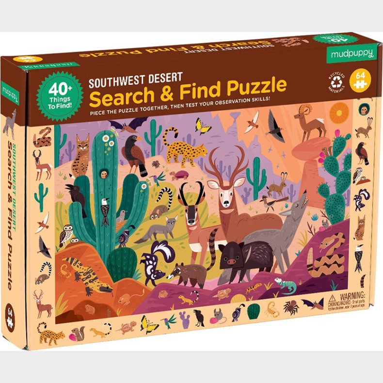 Mudpuppy - Puslespil 64 Brikker - Sg Og Find - rken