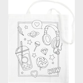 Diy Mulepose Til Male P - 38x42 Cm - Hvid