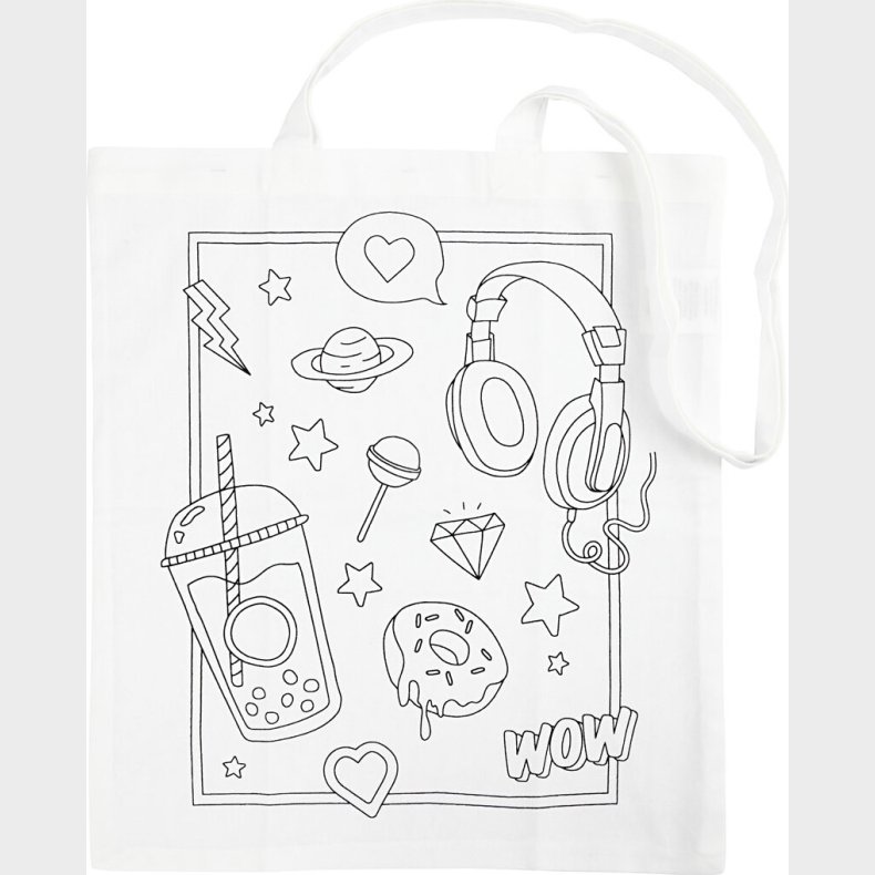 Diy Mulepose Til Male P - 38x42 Cm - Hvid