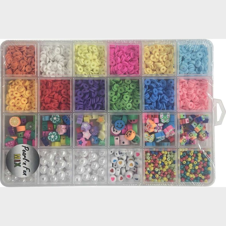 Multi Perlemix 3-10mm, 20 Farver - Pearl N Fun