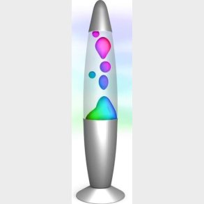 Music - Lavalampe - Regnbue - 34 Cm - S�lv