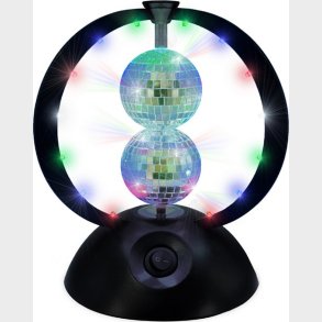 Music - Roterende Spejlkugler Med Flerfarvet Led-lys - Multi-color - 240 Mm Height, 8 Cm Diameter Balls