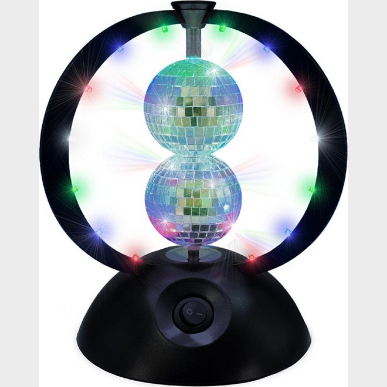 Music - Roterende Spejlkugler Med Flerfarvet Led-lys - Multi-color - 240 Mm Height, 8 Cm Diameter Balls