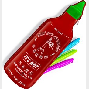 Mustard - Sriracha Pencil Case - Red - 8 Inches Height X 3 Inches Diameter