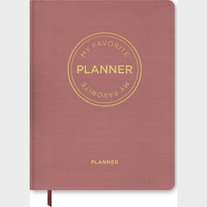 My Favorite Planner - Kalender 2024 - Dateret - Vintage Rosa Med Logo I Guld