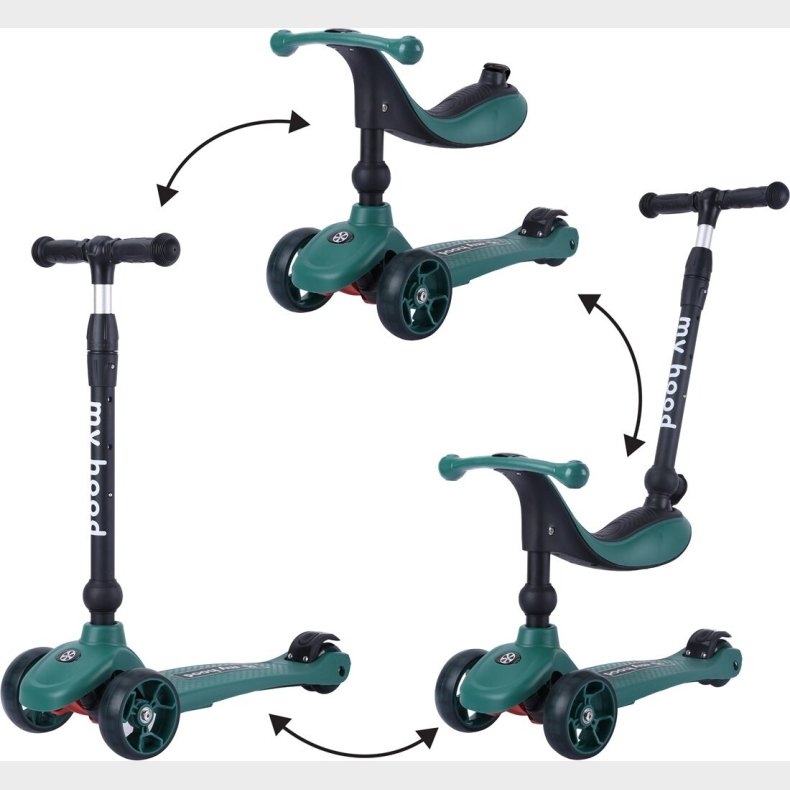 My Hood - 2-i-1 L�becykel Og L�behjul - Kick'n Ride - Gr�n