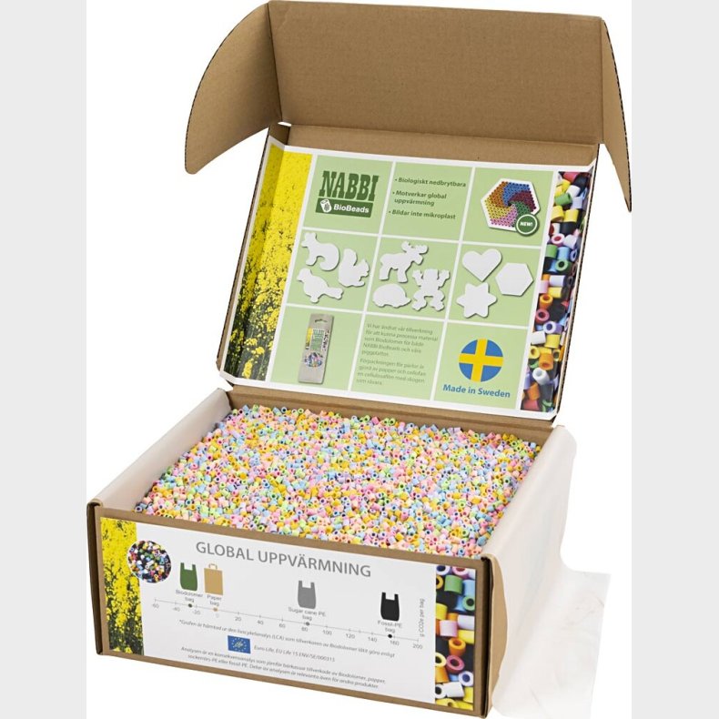 Rr Perler Til Perleplader - Medium - Pastelfarver - 55000 Stk. - Nabbi Biobeads