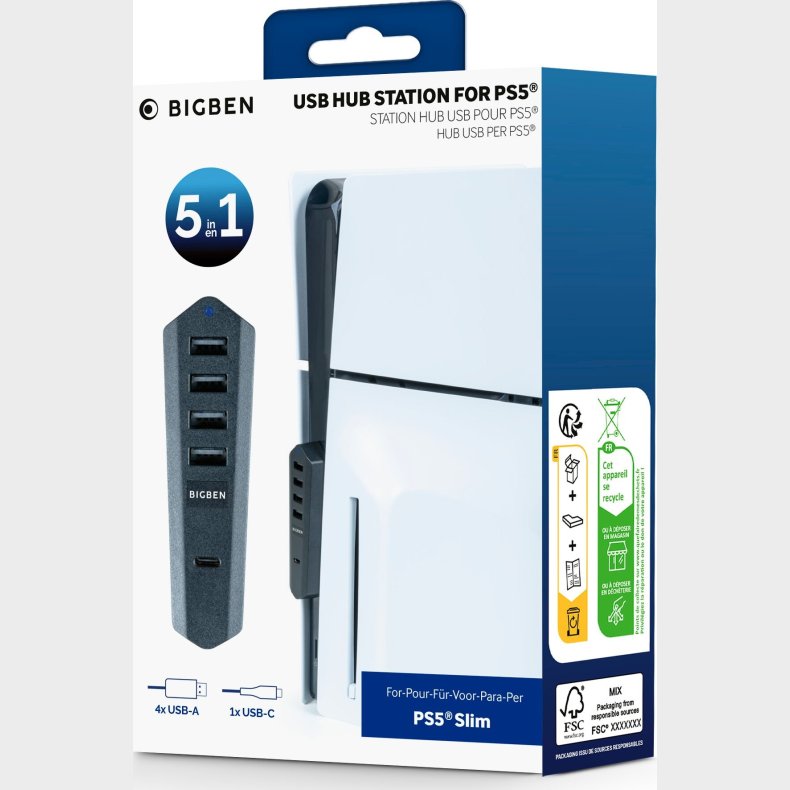 Nacon Usb Hub Black Ps5 Slim