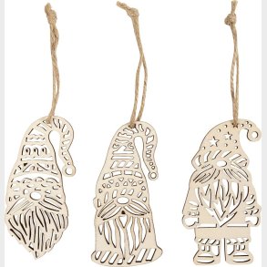 Nsenisser I Tr - Julepynt Ophng - 8x4 Cm - 6 Stk