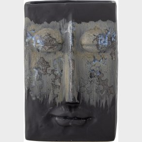 Bloomingville - Nasru Vase - Sort - Stentj - H 22 Cm