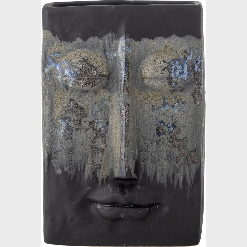 Bloomingville - Nasru Vase - Sort - Stentj - H 22 Cm