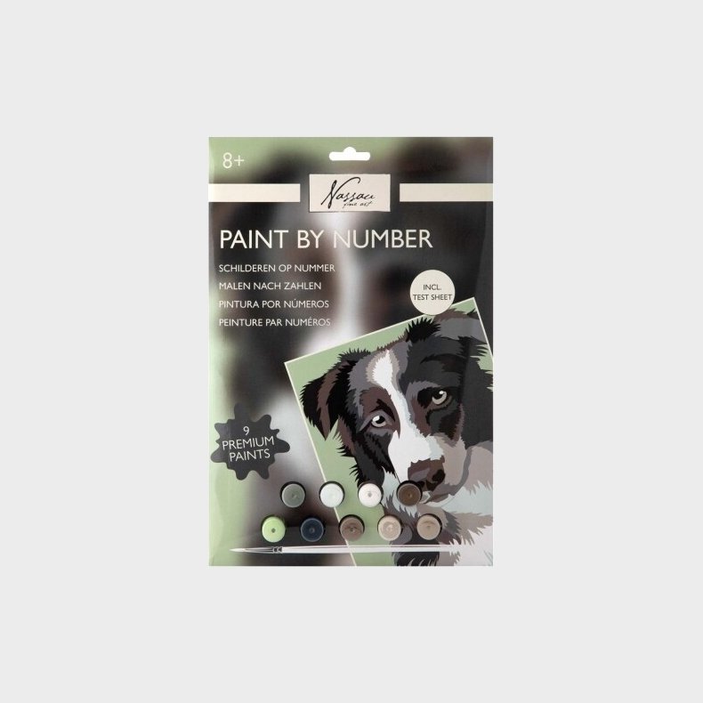 Nassau Fine Art - Paint By Numbers Kit - Ark Og 9 Farver - Hund
