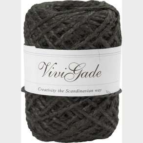 Natursnor - Tykkelse 1-2 Mm - Hamp - Sort - 30 M