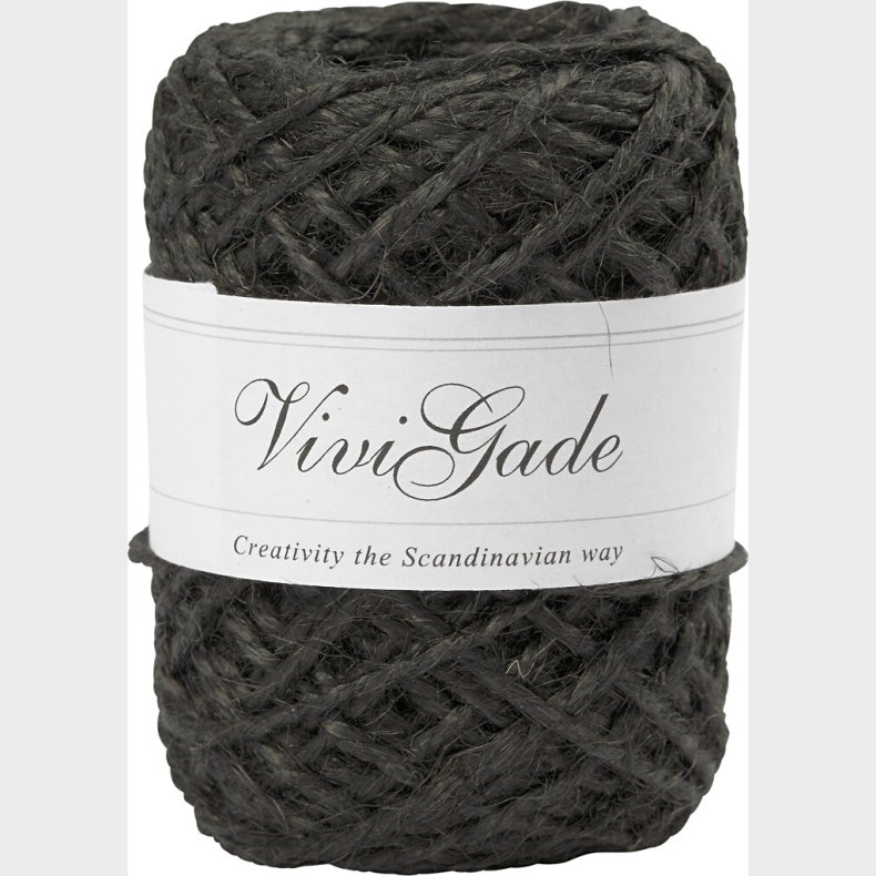 Natursnor - Tykkelse 1-2 Mm - Hamp - Sort - 30 M