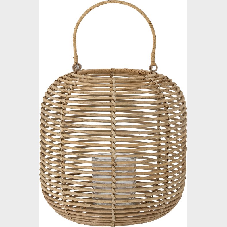 Bloomingville - Nei Lanterne Med Glas - Natur - Rattan