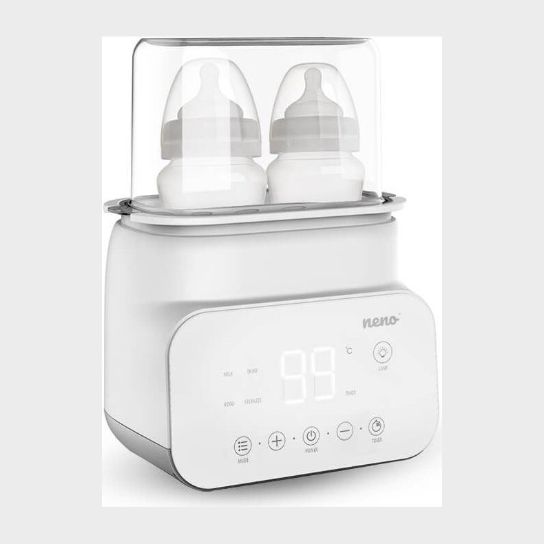 Neno - Vita Sterilisator Og Flaskevarmer - Plads Til To Flasker
