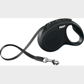 Flexi - Hundesnor - 5 Meter - New Classics - Maks. 50 Kg - Sort