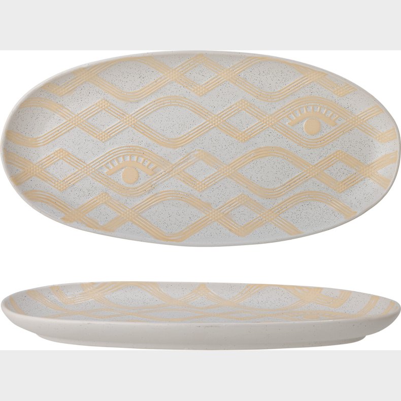 Bloomingville - Newa Serveringsfad - Natur - Stentj Keramik