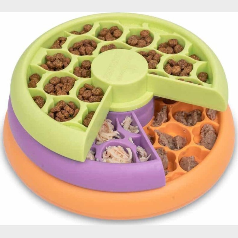 Nina Ottosson - Kitty Lickin Layer Slowfeeder I 3 Lag - Tip Bland T�rfoder Og Evt V�dfoder P� Hver Sit Lag