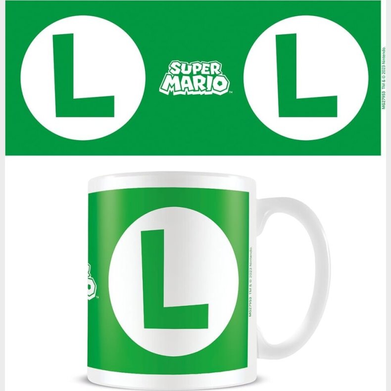 Nintendo - Super Mario Luigi Initial White Pod Mug - White