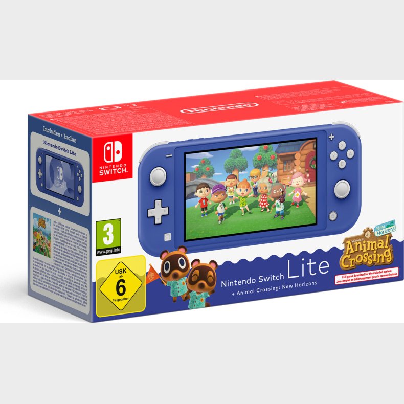 Nintendo Switch Lite - Animal Crossing New Horisons Bundle - Blue