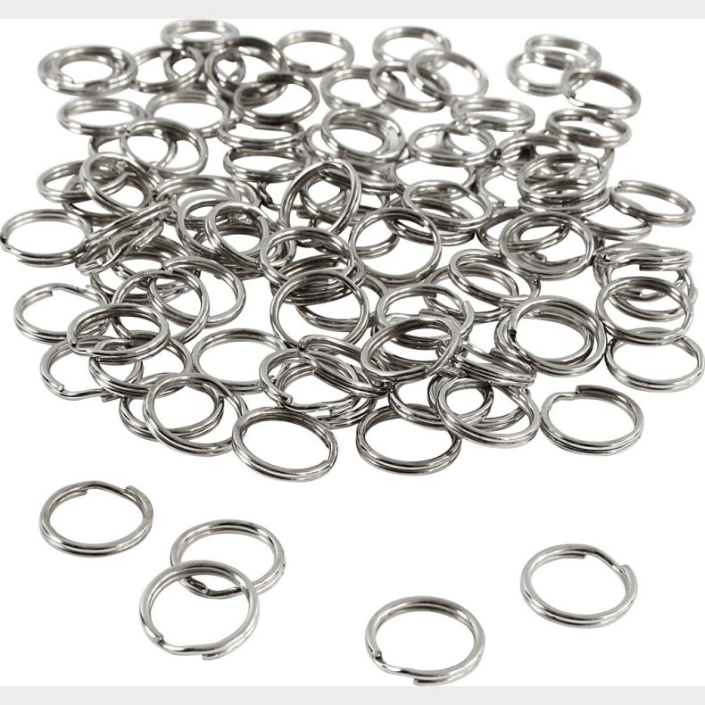 Ngleringe - Slv - Splitringe -  12 Mm - 100 Stk
