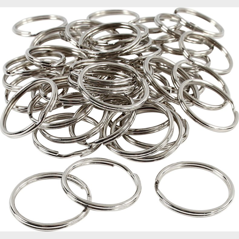 Ngleringe - Slv - Splitringe -  30 Mm - 80 Stk