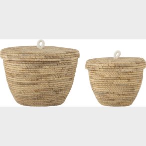 Bloomingville - Noi Flet Kurv Med Lg - Natur - Vandhyacint - 2 Stk