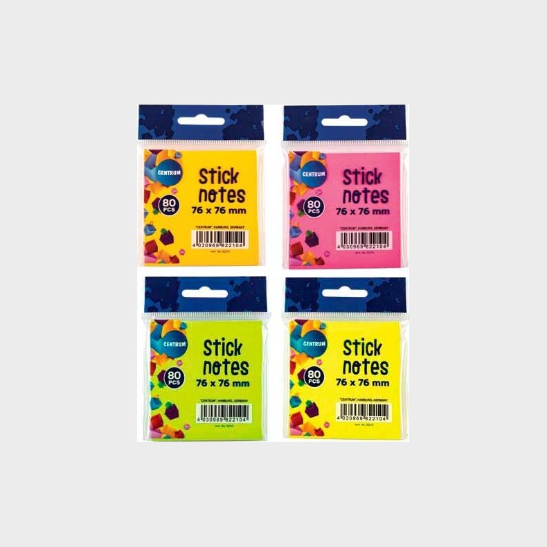 Notes Selvhftende 12 Stk 76 X 76 Mm - Neonf - Centrum