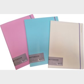 Notesbog B5 Linjeret Med Elastik Og Lomme - 1 Stk - Assorteret