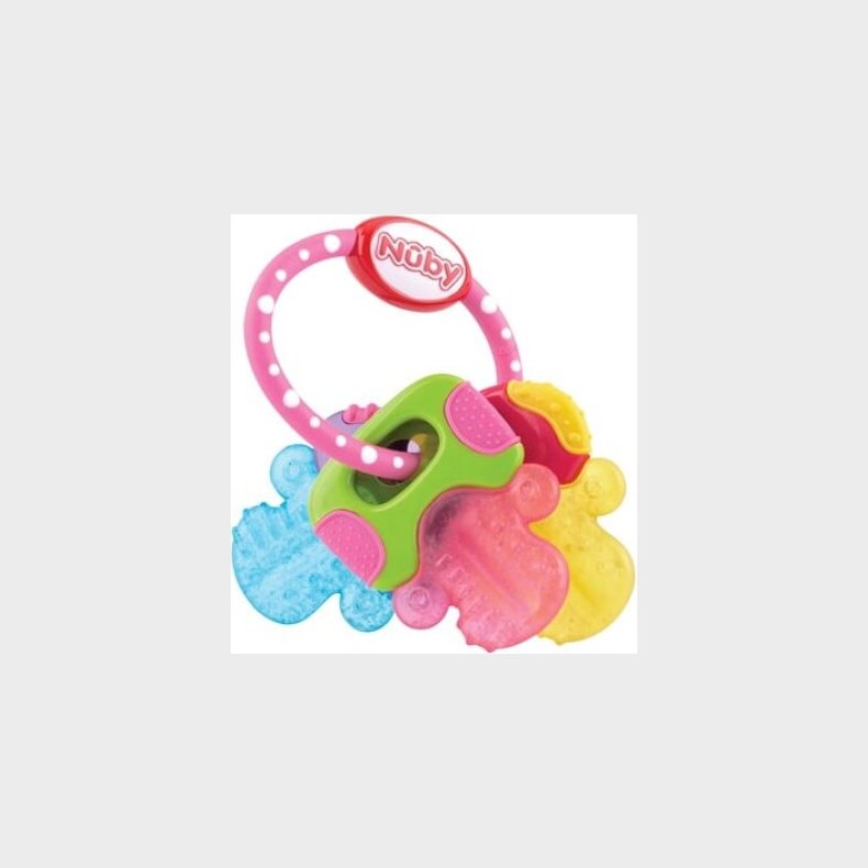 Nuby - Bide-icybite N�gler - 3m+pink/bl�/gu