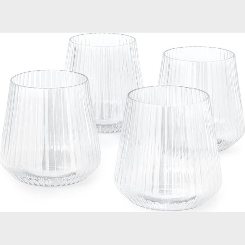 Olsen Home - Plastik Glas M. Riller - 4 Pak - 9  9  9 Cm