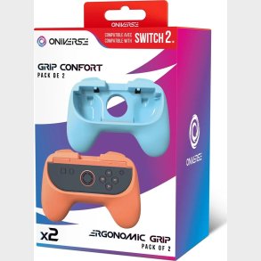 Oniverse Nsw2 Pack Of 2 Ergonomic Grips - Orange/blue