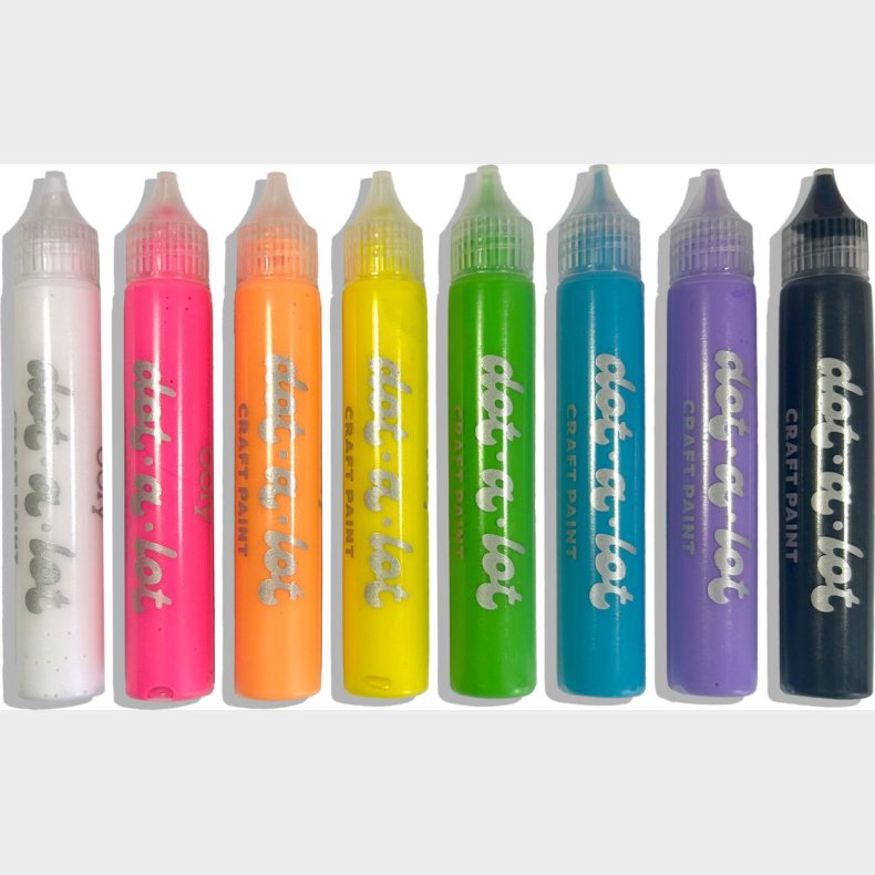 Ooly - 3d Effekt Prikmaling 8 Stk - Dot-a-lot Bright