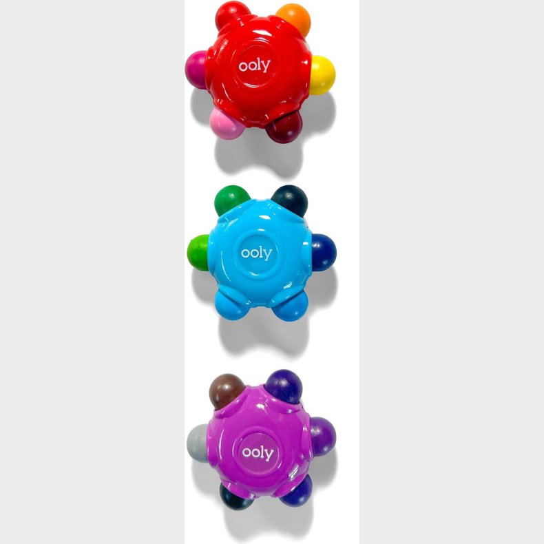 Ooly - Farvekridt 3 X 6 Farver - Easy Grip Colour Burst