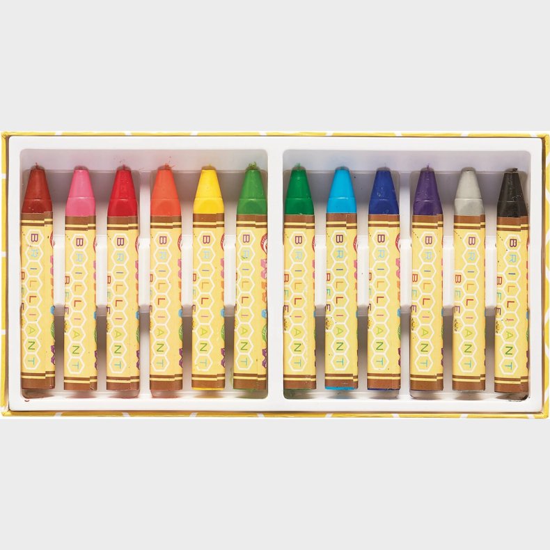 Ooly - Farvekridt Af Bivoks 12 Stk - Brilliant Bee