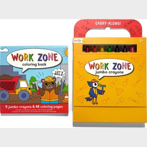 Ooly - Farvekridt Og Malebog - Work Zone - Carry Along
