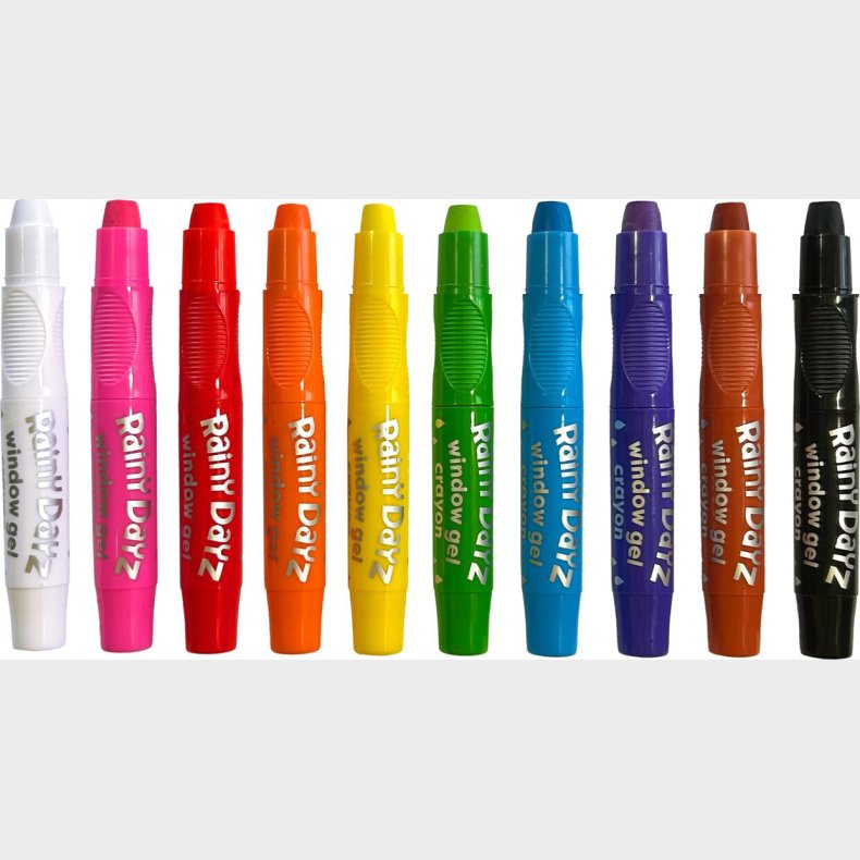 Ooly - Gel Farvekridt 10 Stk - Vinduesmaling - Rainy Dayz