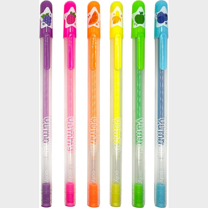 Ooly - Gelpen Med Duft 6 Stk - Yummy Yummy Neon