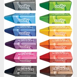 Ooly - Jumbo Farvekridt 12 Stk - Happy Triangles