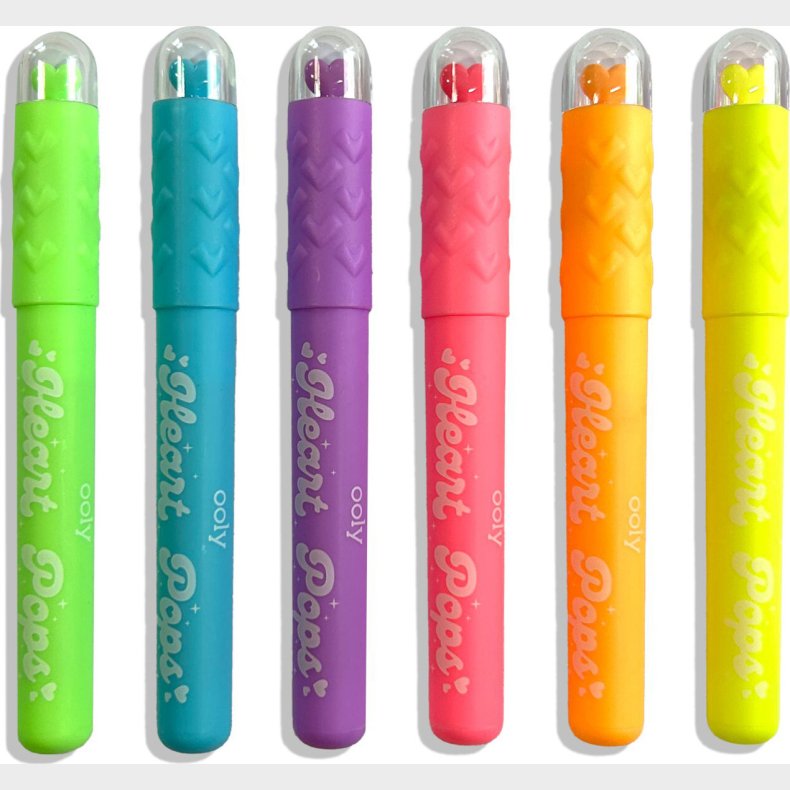 Ooly - Overstregningstusser 6 Stk - Heart Pops Neon