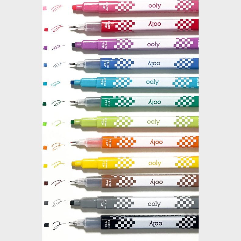 Ooly - Tusser 12 Stk - Dobbeltsidet - Stamp A Square