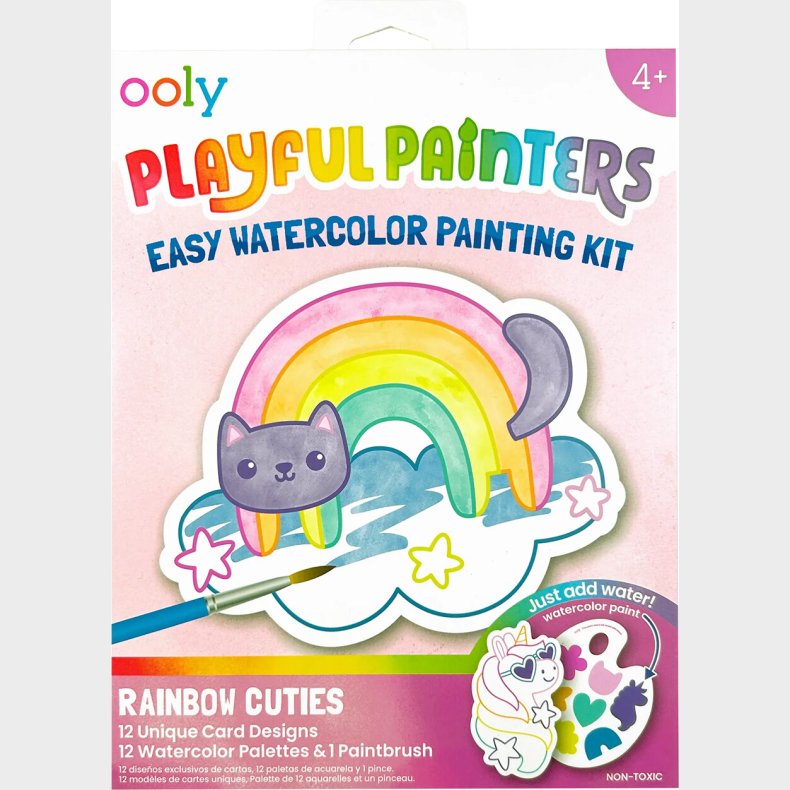 Ooly - Vandfarve S�t - Rainbow Cuties - Playful Painters