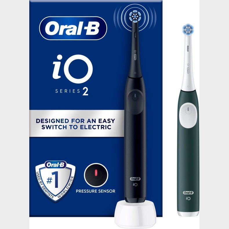 Oral B - Io 2 Duo Elektriske Tandb�rster - Night Black & Forest Green