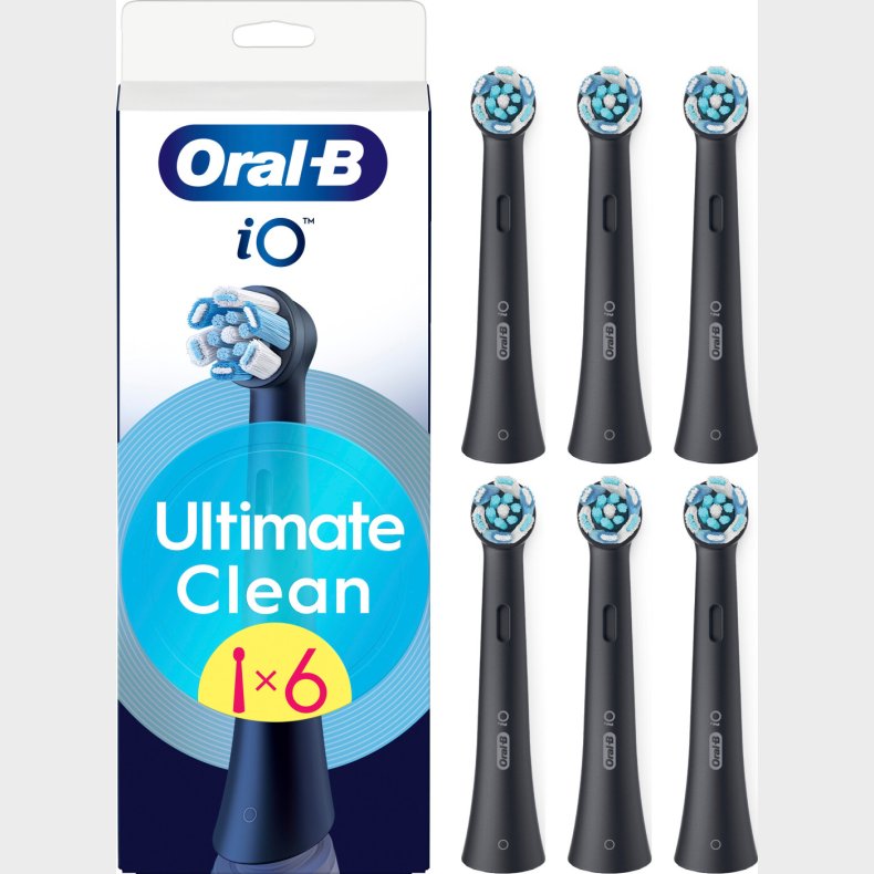 Oral B - Io Ultimate Clean B�rstehoveder - Black - 6 Stk