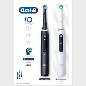 Oral-b - Io5 Duo Pakke Sort Ucb & Hvid Sc Elektriske Tandbrster