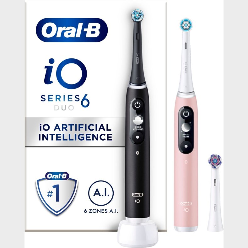 Oral-b - Io6 Duo Pakke Sort Lava & Pink Sand Elektrisk Tandbrste