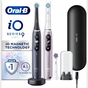 Oral-b - Io9 Duo Pakke Sort Onyx & Rosenkvarts Elektrisk Tandbrste