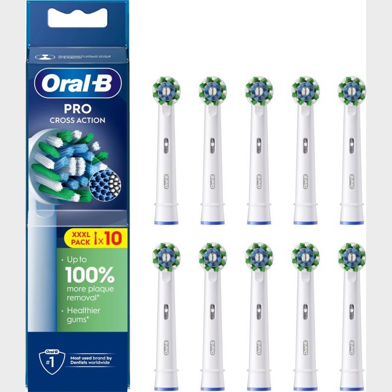 Oral B - Pro Cross Action B�rstehoveder - White - 10 Stk